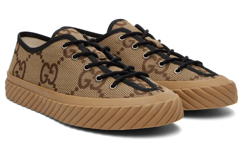 Gucci Beige Maxi GG Sneakers (703031 UKOH0) (4)