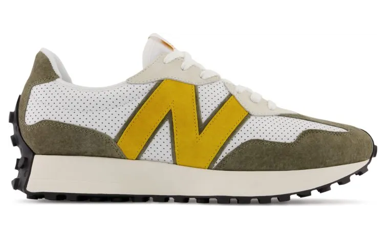 New Balance MS327 PO Munsell White – “White / Varsity Gold.” (MS327PO)