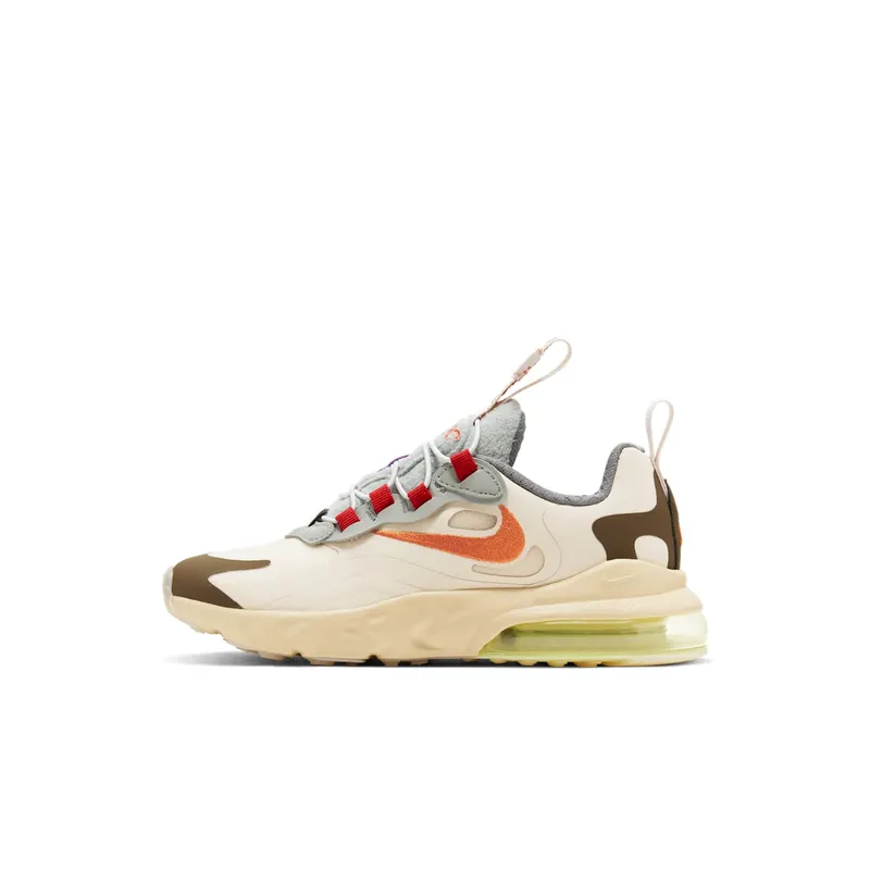 Nike Air Max 270 React Travis Scott Cactus Trails (PS) Light Cream/Starfish-Dark Hazel Style (CV2414-200)