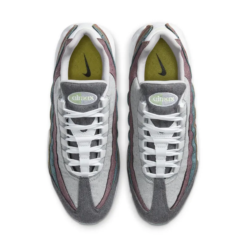 Nike Air Max 95 Recycled Canvas Vast Grey/Barely Volt-Bright Crimson-White (CK6478-001)