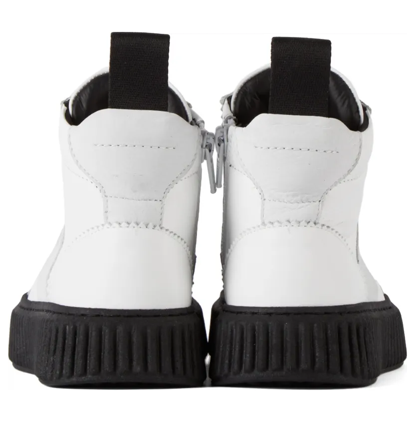 MM6 Maison Margiela Kids White & Black Logo Boots (68977) (2)