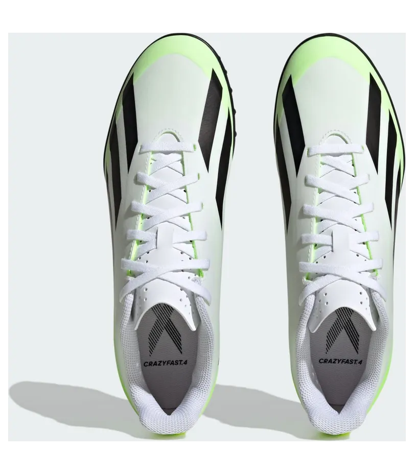 adidas X Crazyfast.4 Turf Cloud White Core Black Lucid Lemon (IE1583)