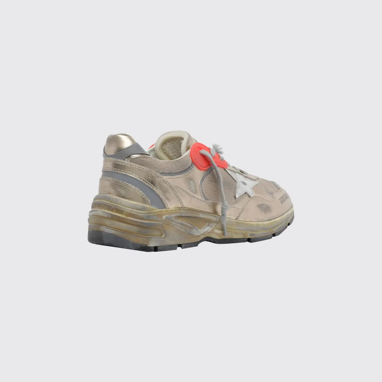 Golden goose Dad-Star Laminated Leather and Mesh Distressed Trainers Silver (GMF00884F00121165120) (2)