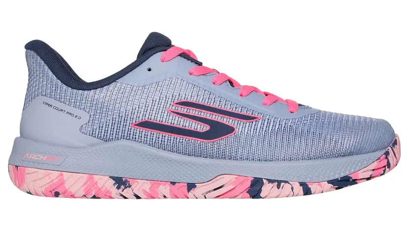 Skechers Viper Court Pro 2.0 Sneaker Grijs/Lavendel