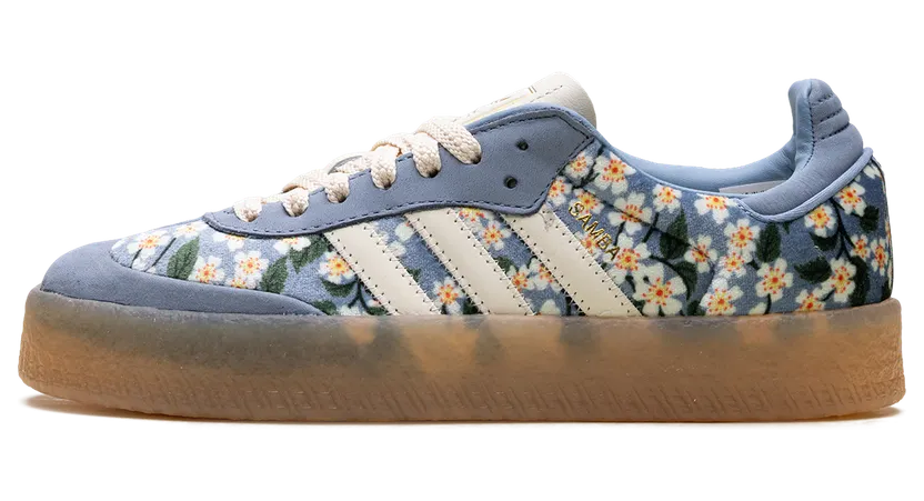 Adidas Sambae “Liberty London Floral Embroidery Blue Cream White” (JQ6046)