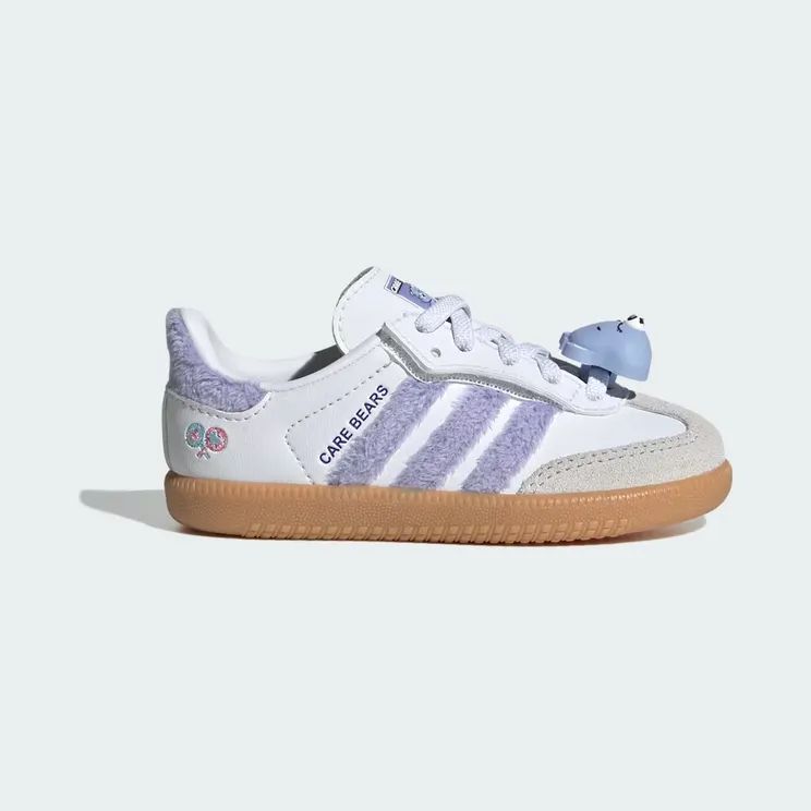 adidas Care Bears Samba OG Comfort Closure Elastic Lace “Light Purple / Cloud White / Blue Dawn” (KK2161)