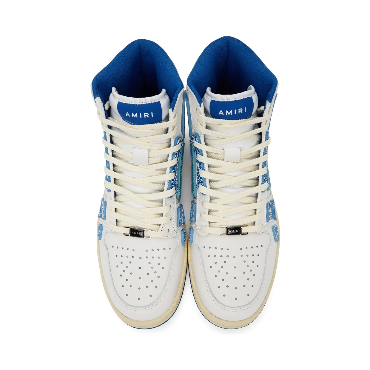 AMIRI White & Blue Skel Top Hi Bandana Sneakers (PS22MFS016-420) (5)
