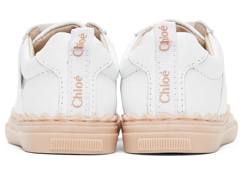 Chloé Baby White Leather Lauren Sneakers (C09030) (2)