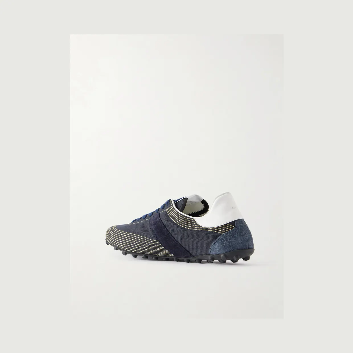 Maison Margiela Sprinters Leather and Suede-Trimmed Cotton-Twill Sneakers Black (S57WS0551) (4)