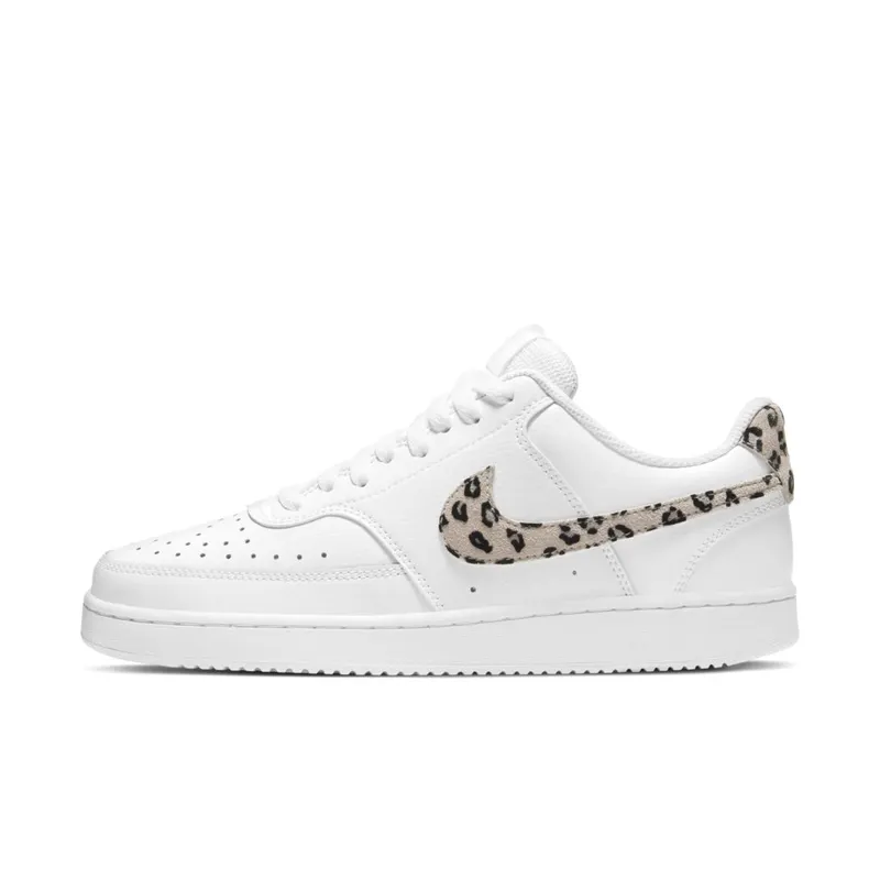 Nike Court Vision Low Leopard Swoosh White (W) (DD9665-100)