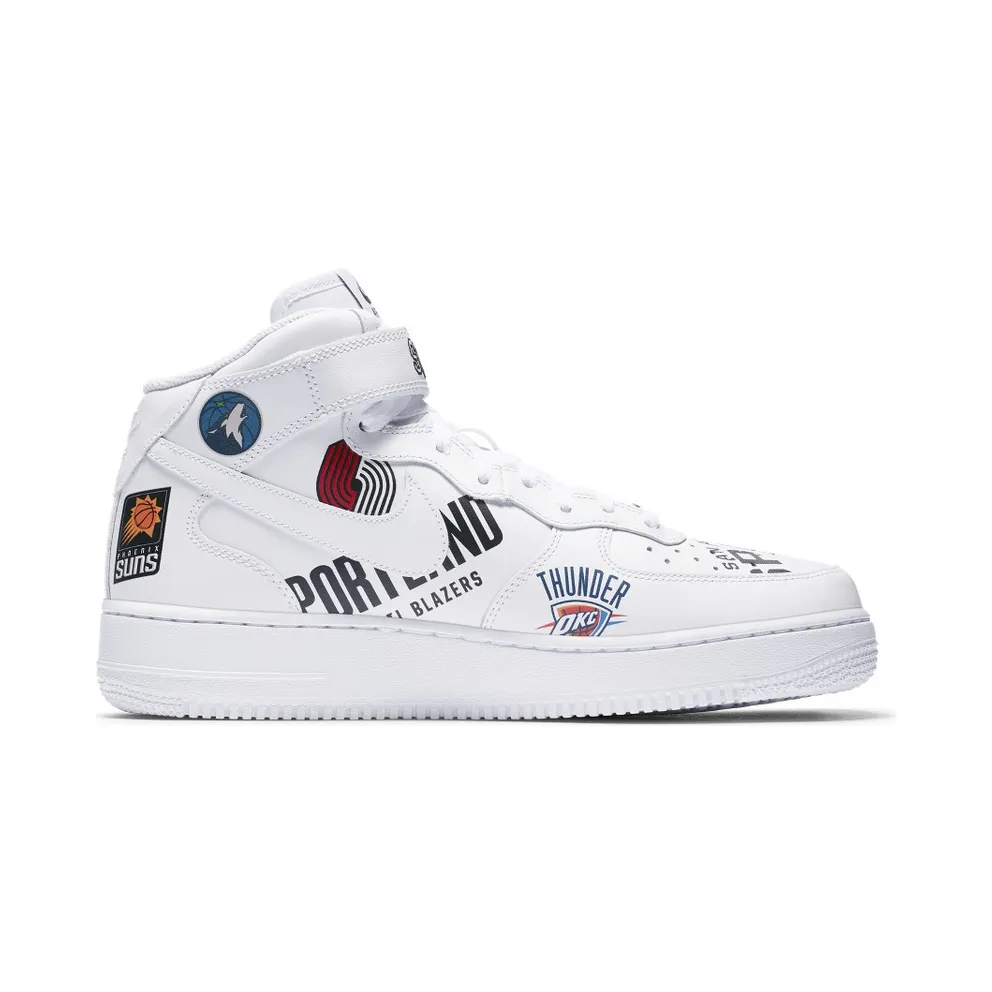 Nike Air Force 1 Mid Supreme NBA White White/White (AQ8017-100)