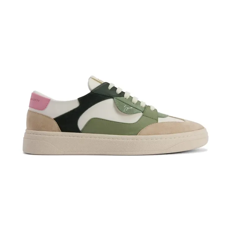 Giuseppe Zanotti Gz leren low-top met colourblocking “Green” (RM60034002)