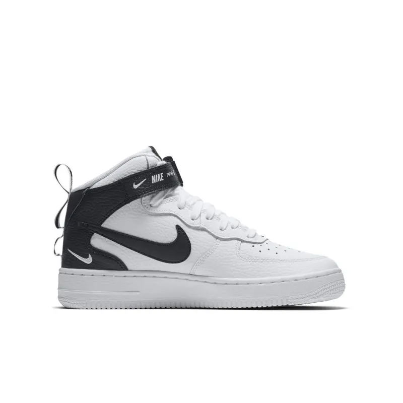 Nike Air Force 1 Mid Utility White Black (GS) White/Tour Yellow-Black (AV3803-100)