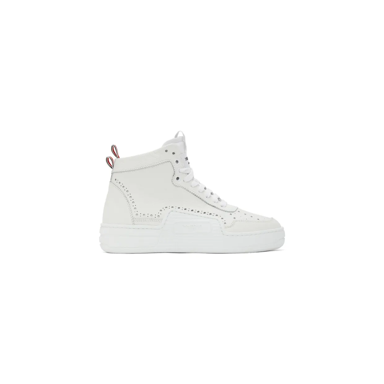 Thom Browne White Calfskin Basketball Sneakers (MFD182A-06257)