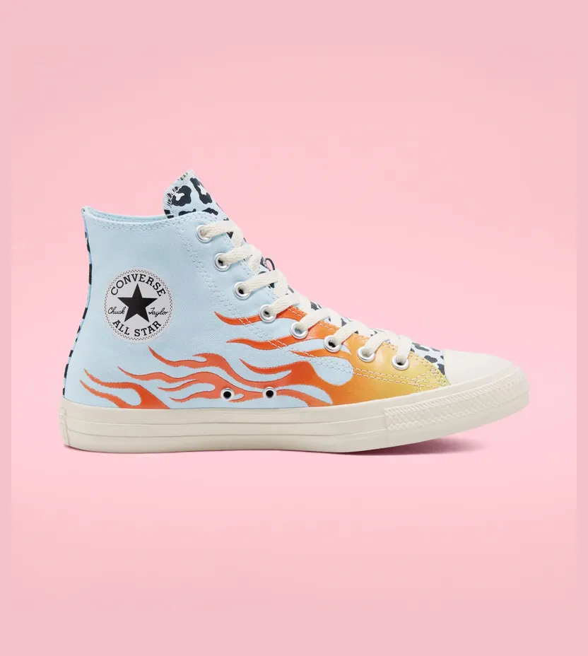Converse Twisted Archive Prints Chuck Taylor All Star High Top Agate Blue/black/total Orange (167927C)