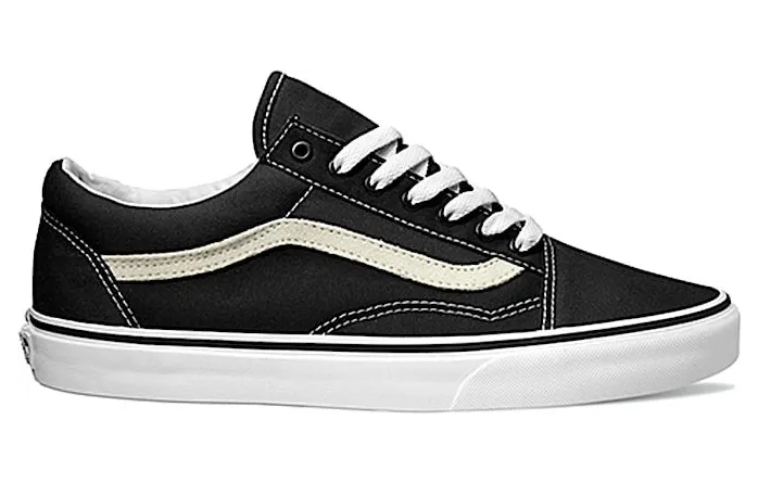 Vans Old Skool Black White (White Heel Tab) (VN000ZDF1WX)