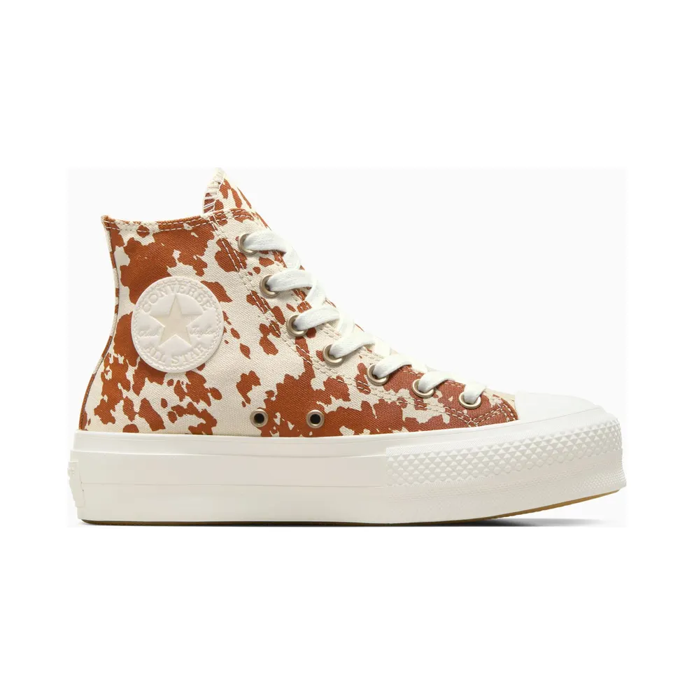 Converse Chuck Taylor All Star Lift Platform Animal Print Egret/Brown/Gold (A10141C)