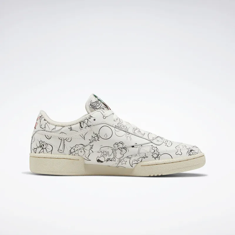 Reebok Club C Tom & Jerry All-Over Chalk/Paper White-Excellent Red (Other Brands Other)