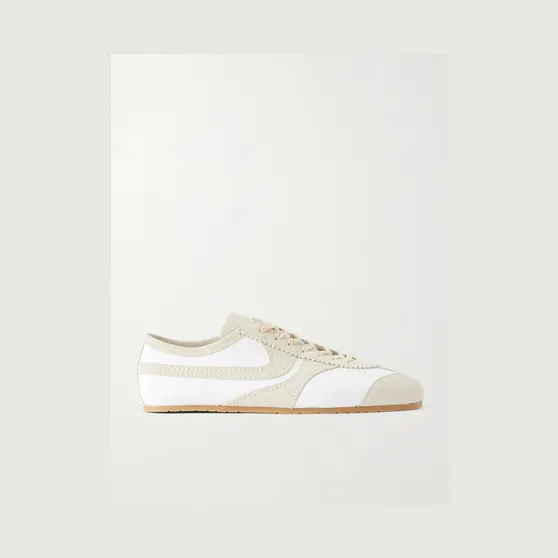 Dries Van Noten Suede-Trimmed Leather Sneakers White (261-021725-0117)