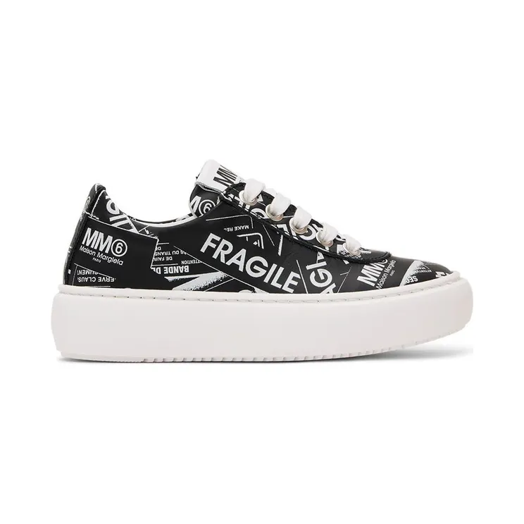 MM6 Maison Margiela Kids Black Fragile Logo Sneakers (72072)