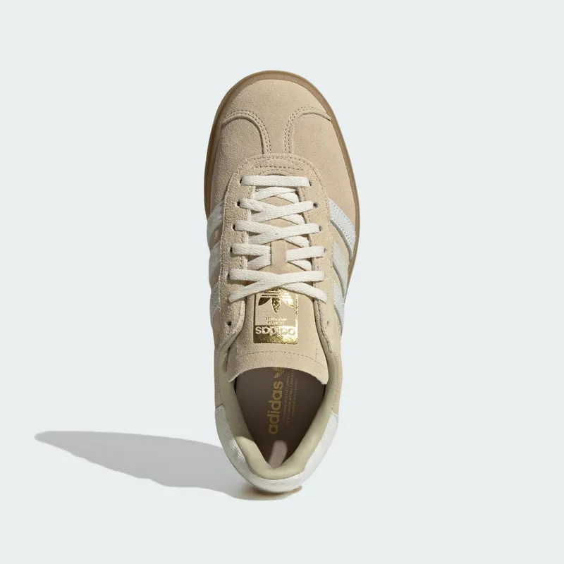 Adidas GAZELLE BOLD Shoes Stone Khaki / Cream White / Gold Metallic (IH4201)