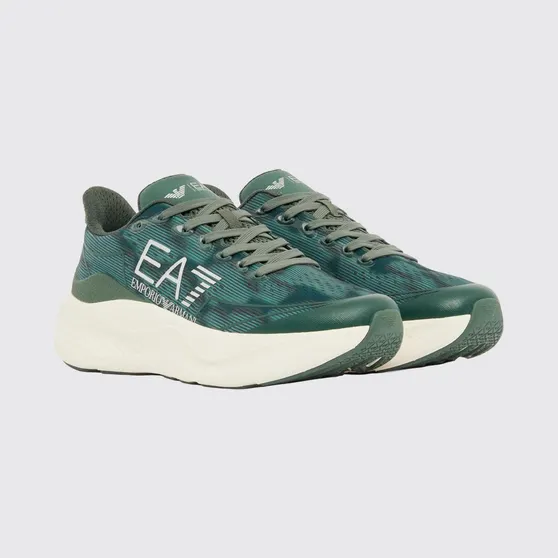 EA7 Printed Polyester Sneakers Green (X8X245XK442MZ606)