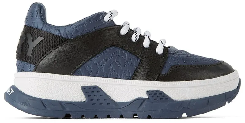 Burberry Kids Blue & Black Monogram Quilted PEBBLE BLUE (8046082)