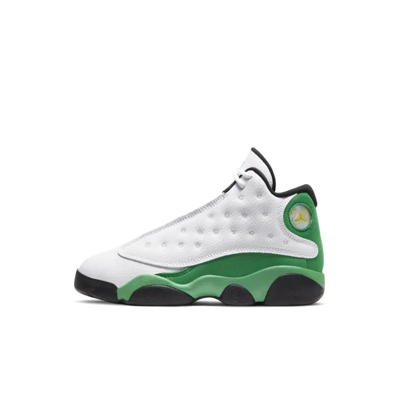 Jordan 13 Retro White Lucky Green (PS) White/White-Lucky Green-Black (414575-113)
