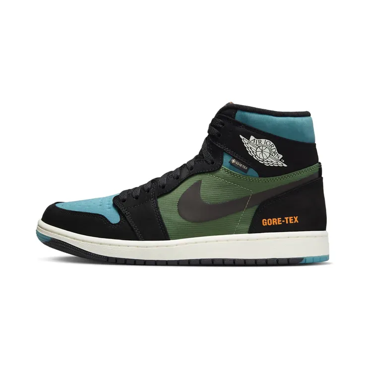 Air Jordan 1 High Element GORE-TEX Sky J “Black / Bright Mandarin / Sail / Sky J Light Olive” (DB2889-003)