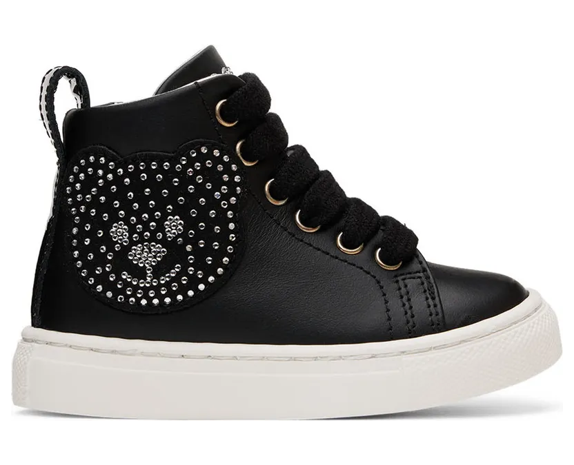 Moschino Baby Black Crystal Teddy High Sneakers (71703)