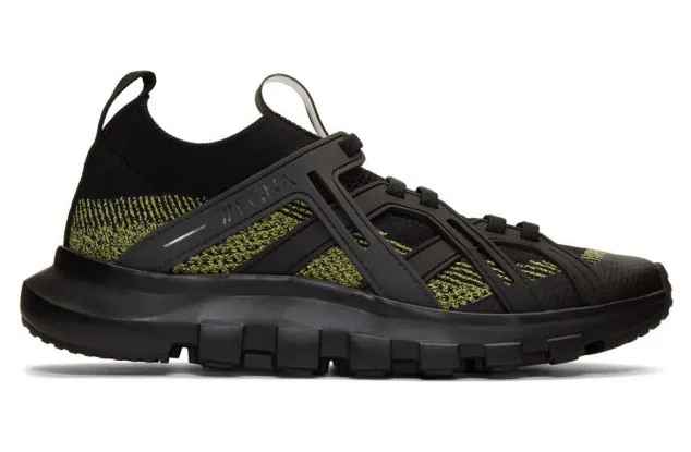 Z Zegna Black and Yellow TechMerino Sneakers (LHTPU A4415X)