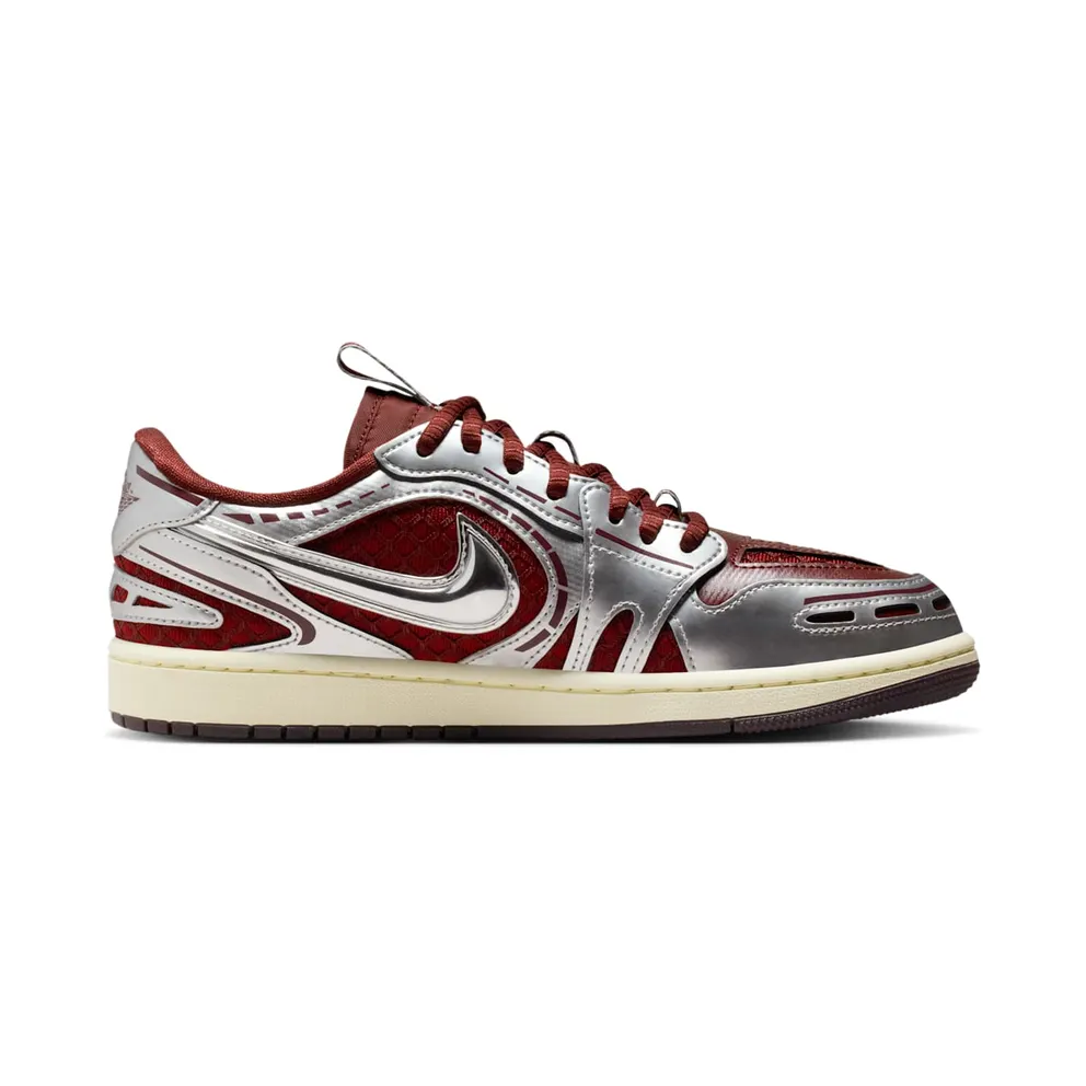 Jordan 1 Low Method of Make V3 Dark Team Red Metallic Silver (HQ2186-600)
