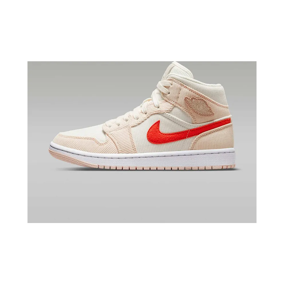 Jordan 1 Mid SE Corduroy Sail – “Sail / Orange Quartz-white-orange” (DA8009-108)