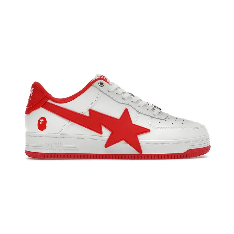 A Bathing Ape Bape Sta OS #2 White Red (1K20-191-314-RED)