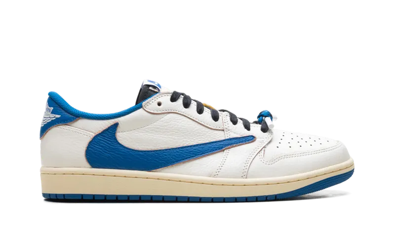 Jordan x Fragment Design Air Jordan 1 Low “Sail/Black/Muslin/Military Blue” (DM7866-104)