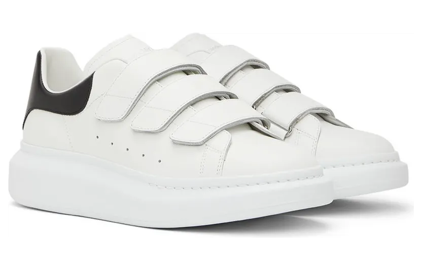Alexander McQueen White & Black Oversized Triple Strap Sneakers (705067WHGP5) (4)
