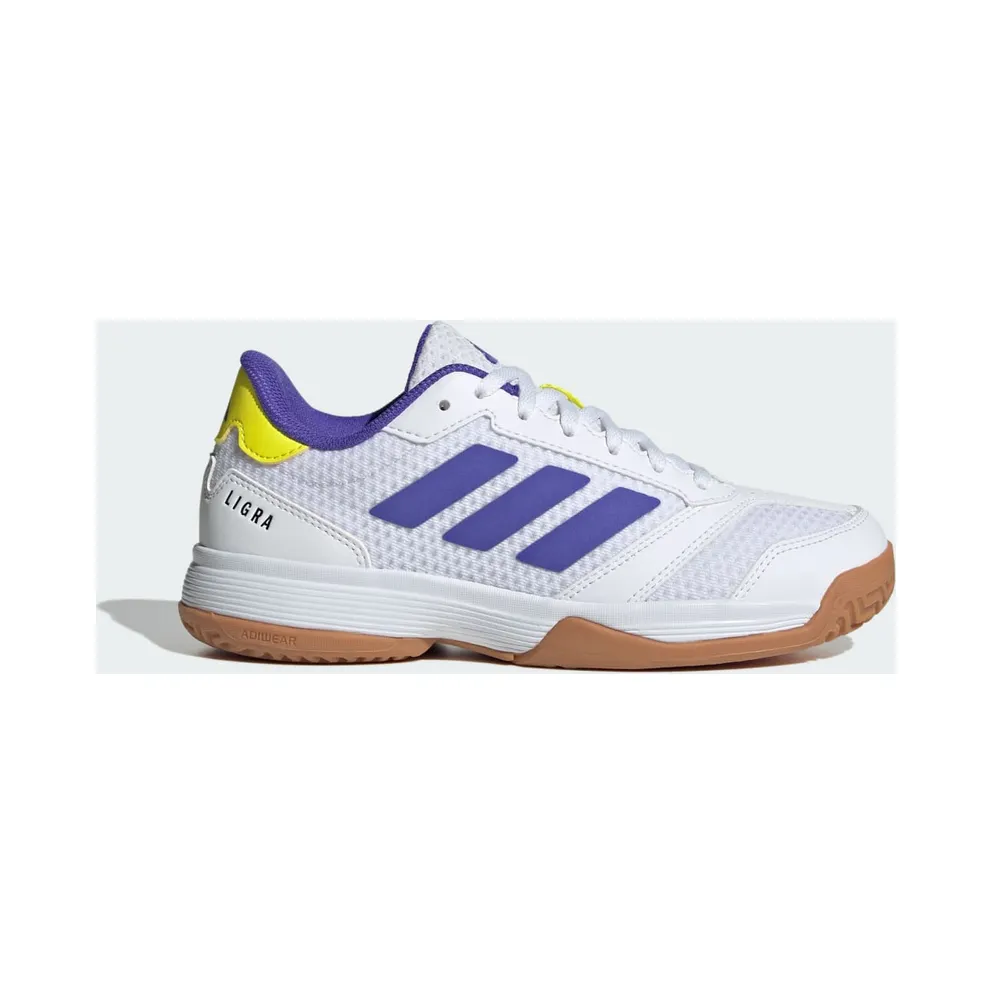Adidas Ligra 8 Indoor Kids Cloud White / Solar Purple / Solar Lemon (KK2037)