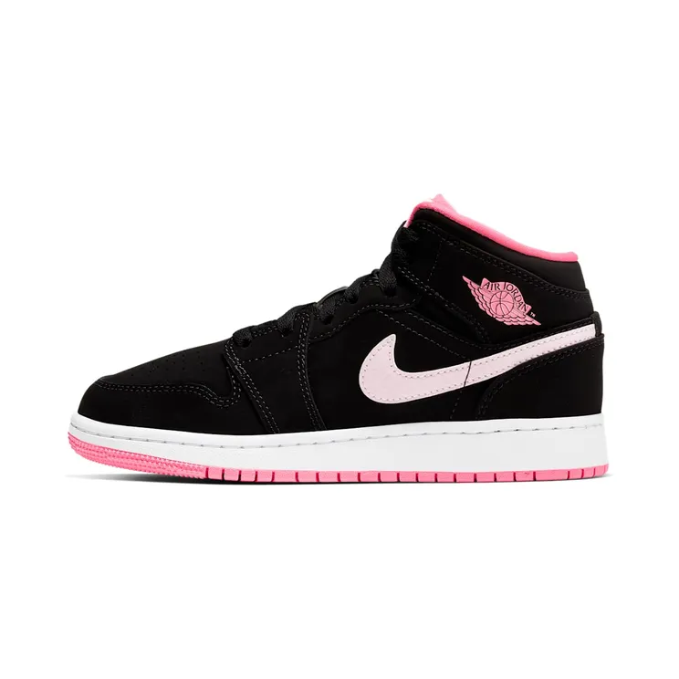 Air Jordan 1 Mid GS ‘Black Digital Pink’ “Black / Digital Pink / White / Pink Foam” (555112-066)