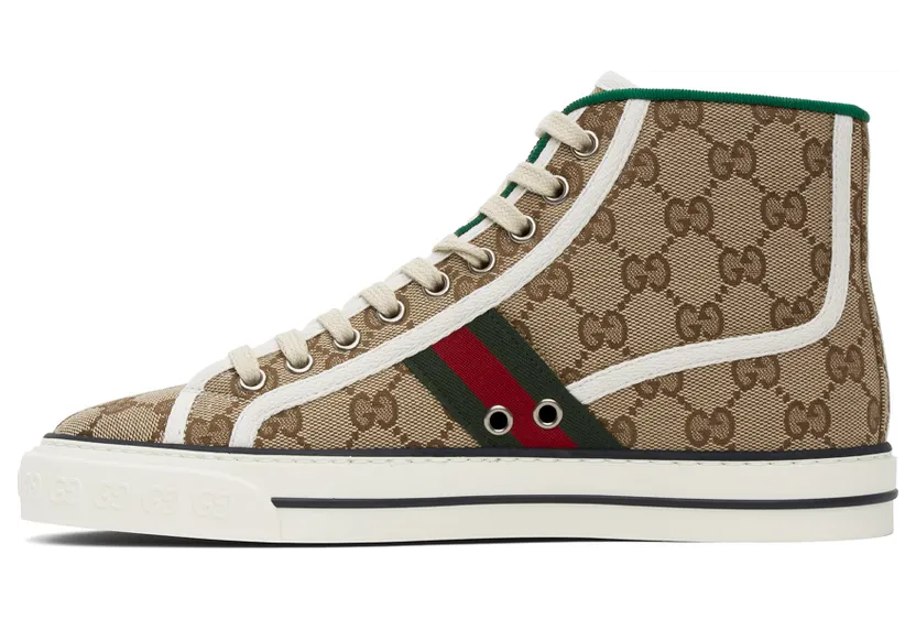 Gucci Beige ‘Gucci Tennis 1977’ High-Top Sneakers (627838 HVK70) (3)