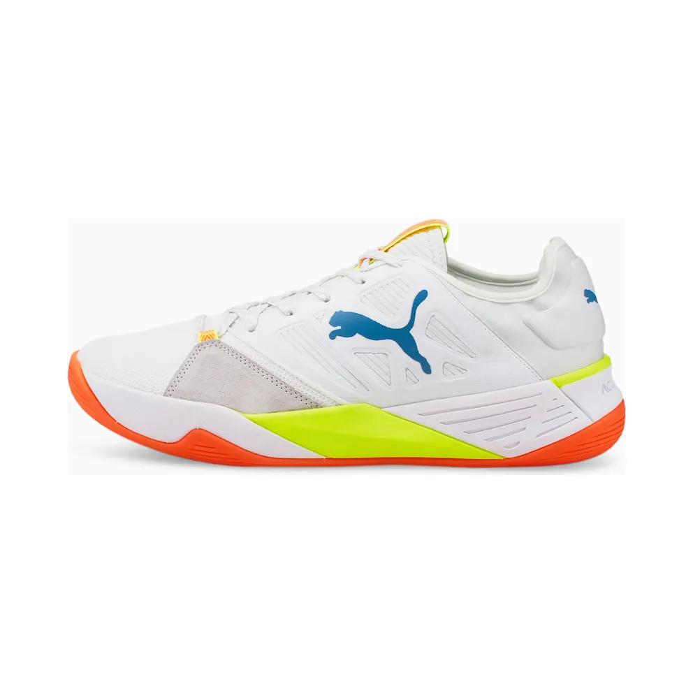 Puma Accelerate Turbo Nitro Handball Shoes White/Blue/Yellow (106459-03)