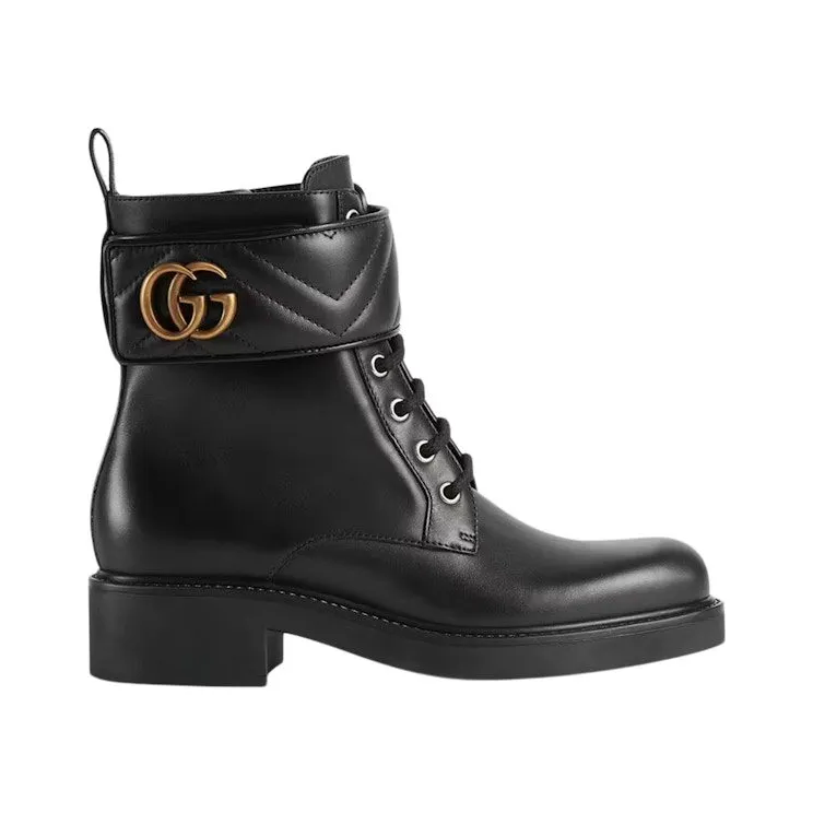 Gucci Double G 40mm Ankle Boot Black Leather (670397 17K20 1000)