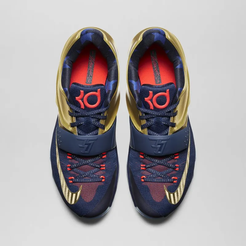 Nike KD 7 Gold Medal Midnight Navy/Metallic Gold-Bright Crimson (706858-476)