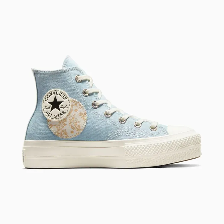 Converse Chuck Taylor All Star Lift Platform Denim Patchwork Blue/blue/egret