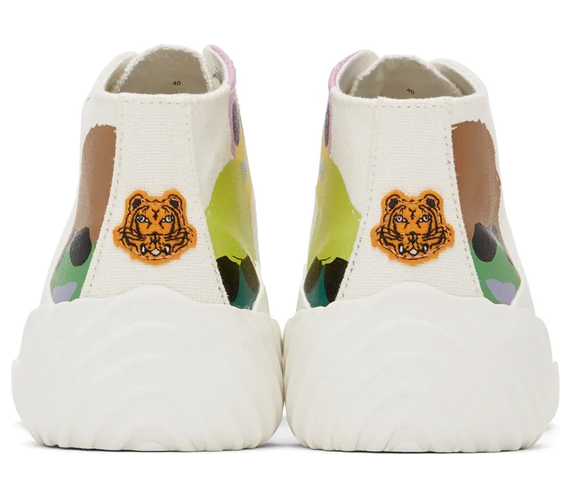 Kenzo White Tiger Crest High Sneakers (FC55SN440F73) (4)
