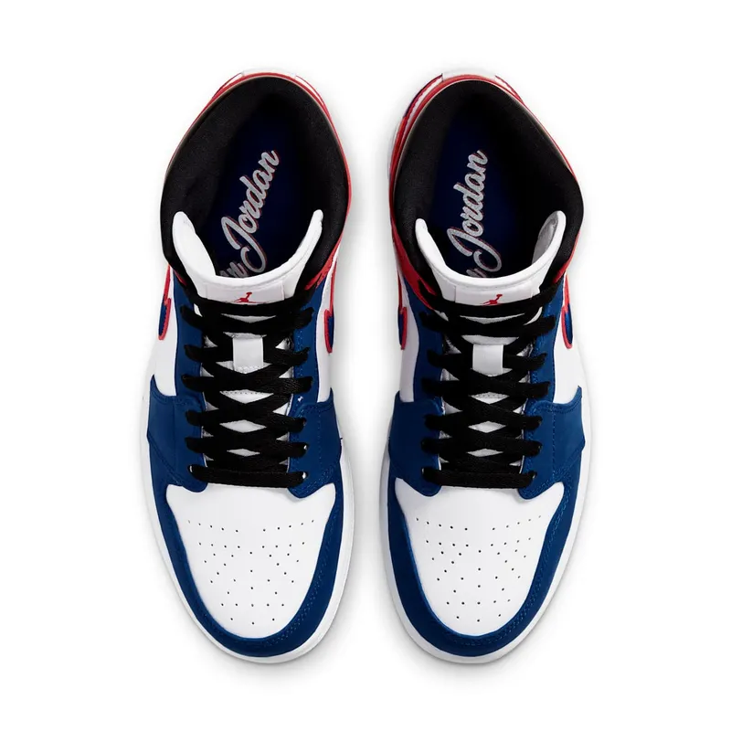 Jordan 1 Mid Multi-Color Swoosh White/Game Royal-Gym Red-Black (852542-146)