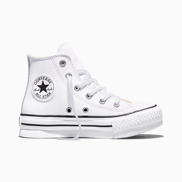 Converse Chuck Taylor All Star Lift Platform Leather Wit/natural Ivory/zwart