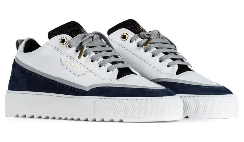 Mason Garments Torino Nubuck / Leather – White / Navy Weiß (SS21-34A)