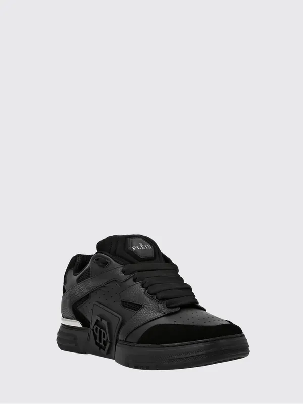 Philipp plein Phantom Street Leather and Suede Sneakers with Rubber Logo Black (AACSUSC0511PLE010N02)