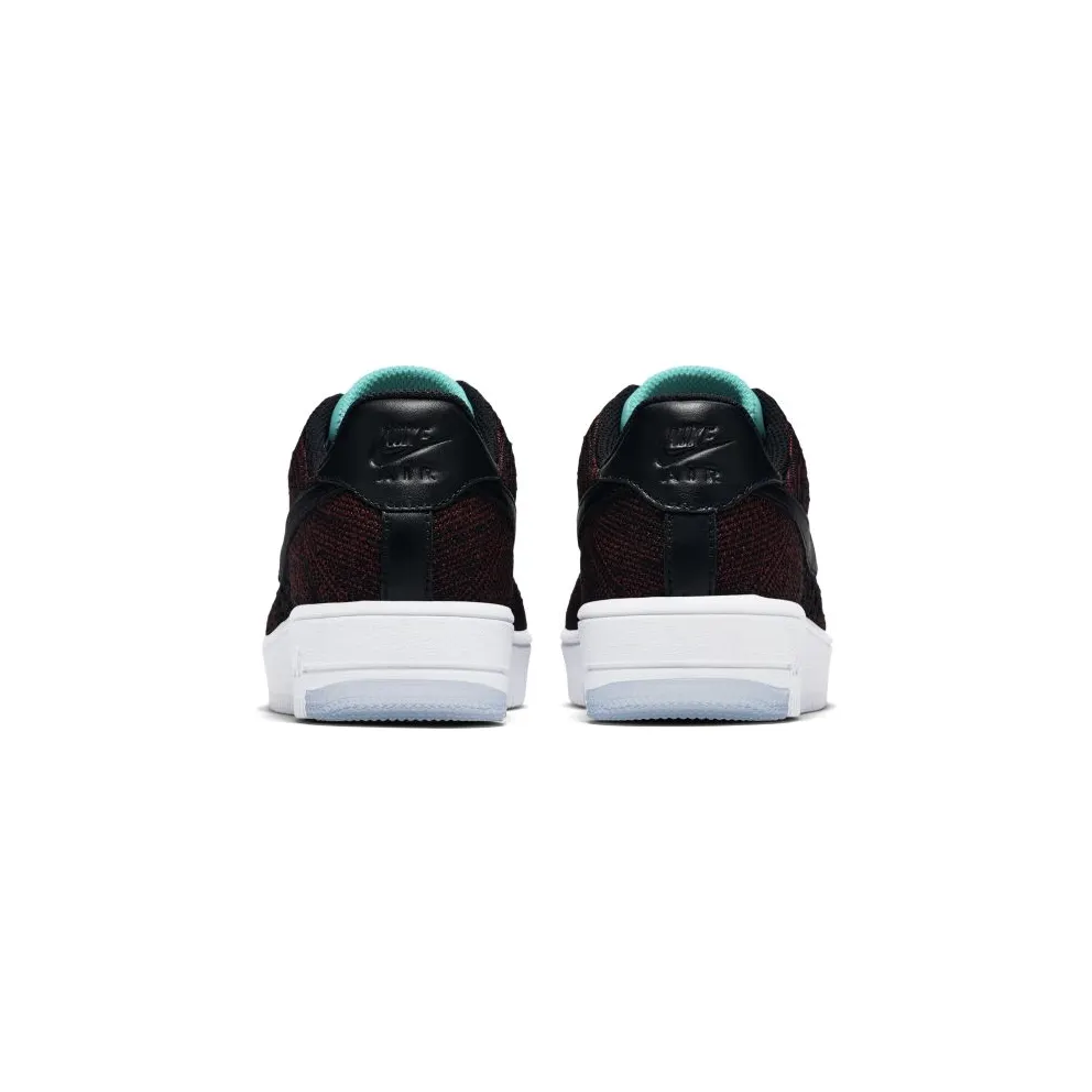 Nike Af1 Flyknit Low Black Black Team Red (W) (820256-002)