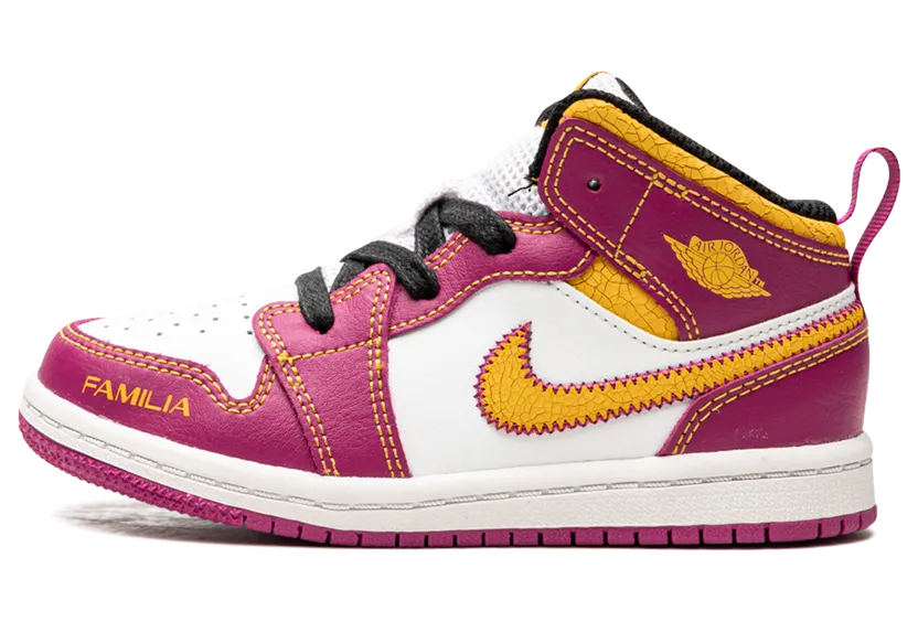 Air Jordan 1 Mid TD Dia de Muertos White/Cactus Flower/Black/University Gold (DC0501-100)